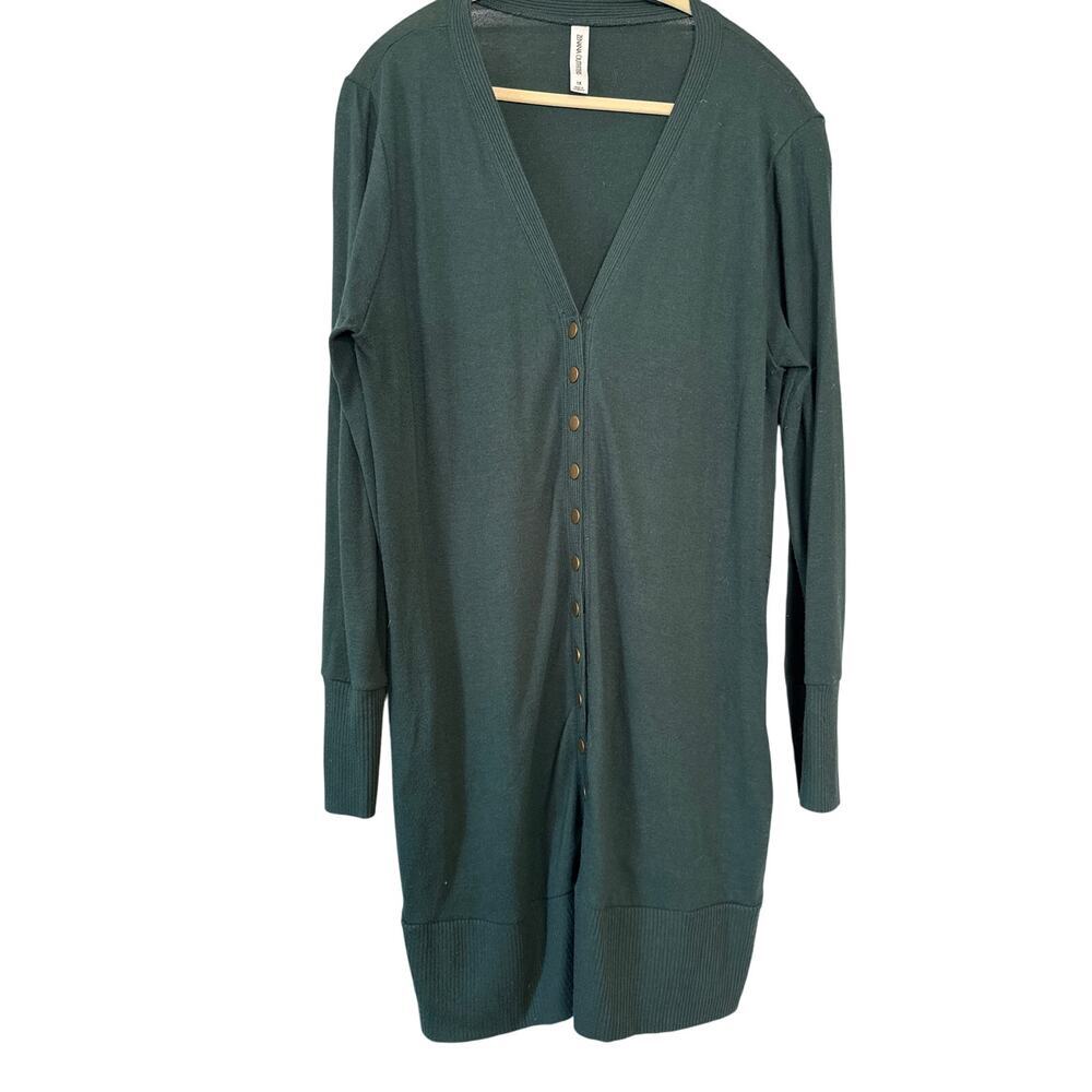 Zenana‎ Outfitters Hunter Green Snap Up Duster Sz1X